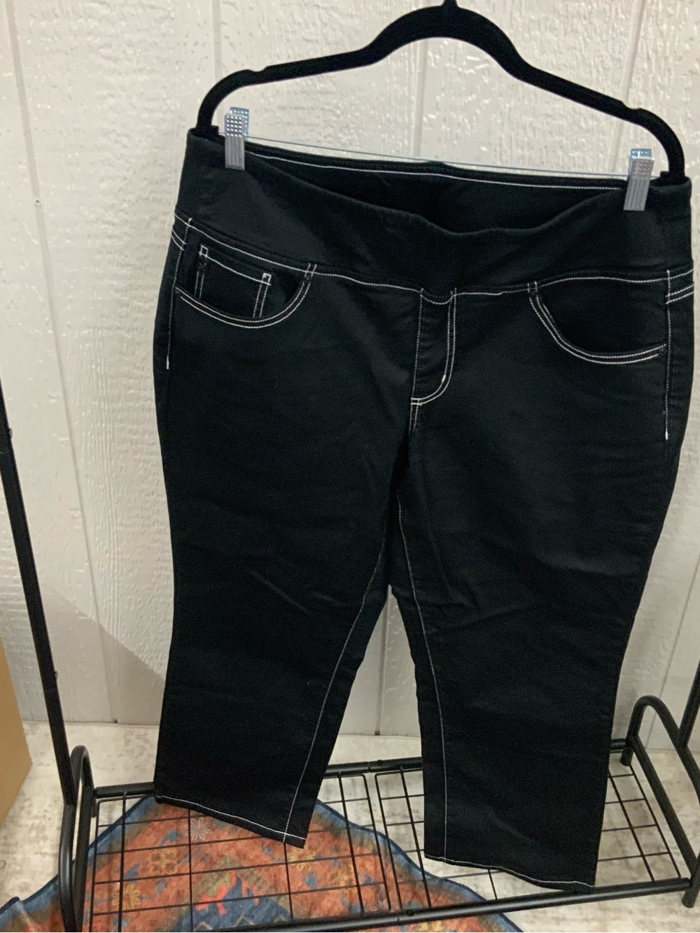 Belle by Kim Gravel Black Pants with White Stitching